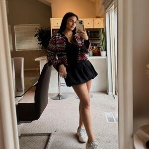 BNWT!2pcs Zara Jacquard knit cardigan with matching vest.